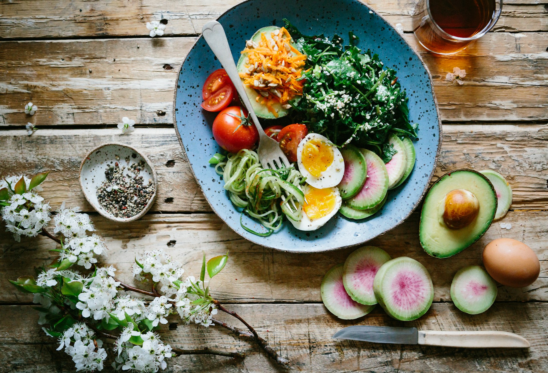Pictured are healthy eating options for those looking to improve gut health